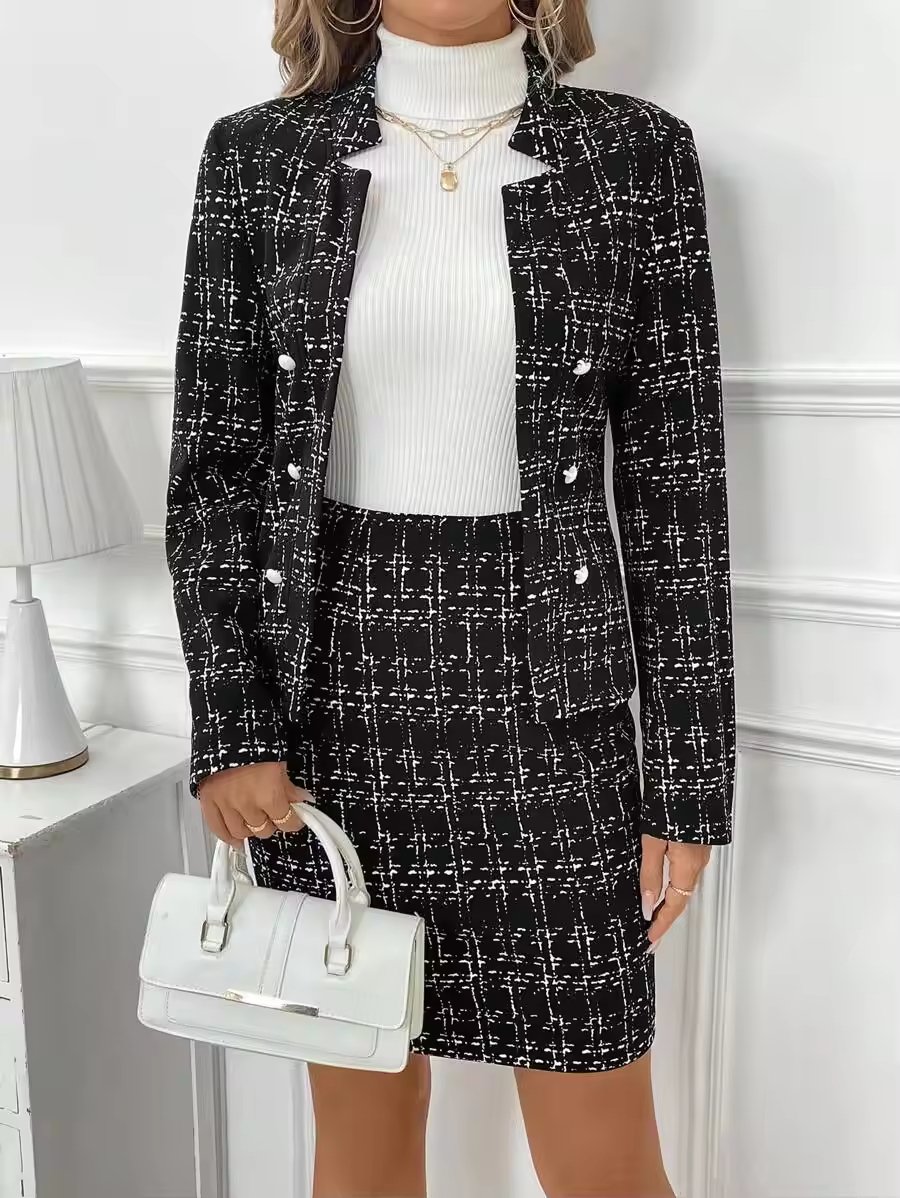 Autumn Elegant Women's High Quality Two-Piece Skir - Image 2